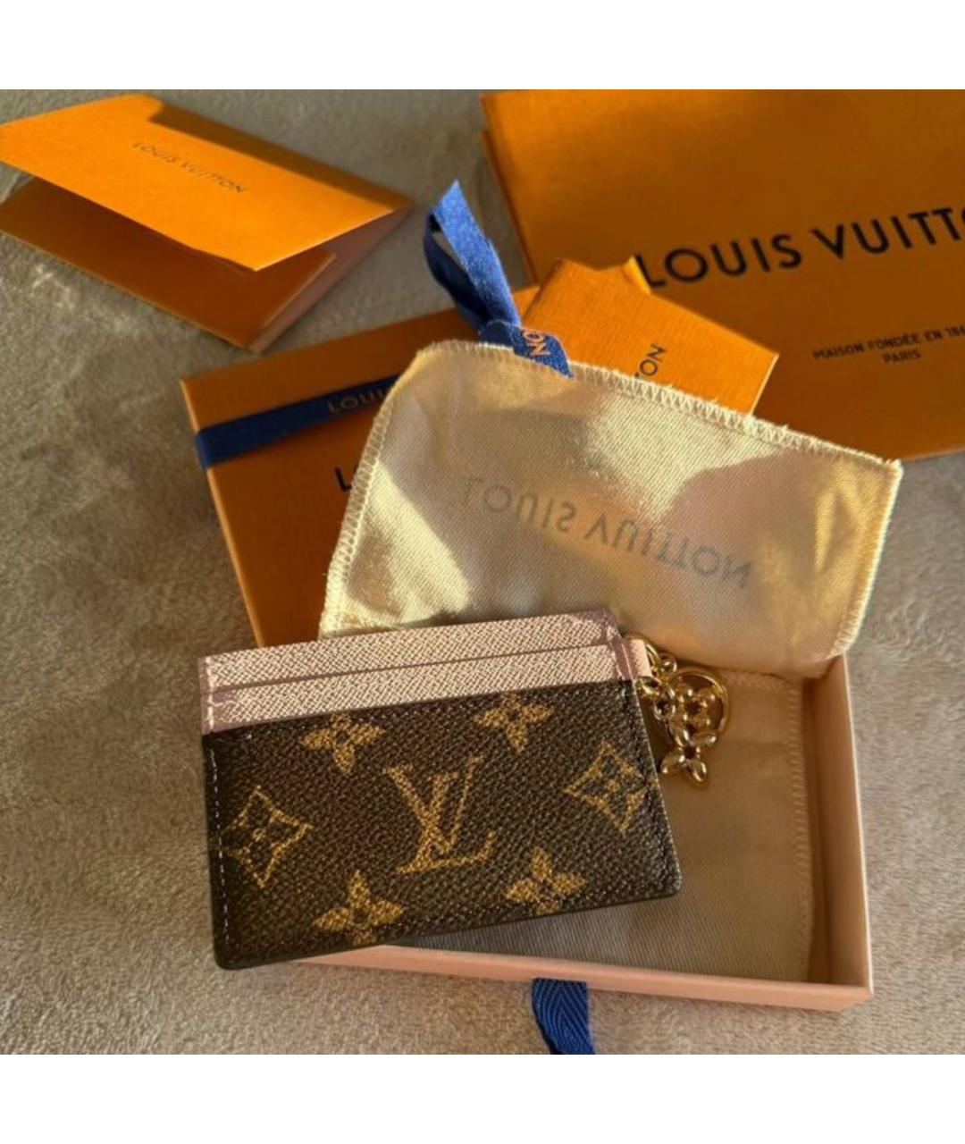 LOUIS VUITTON Коричневый кожаный кардхолдер, фото 3