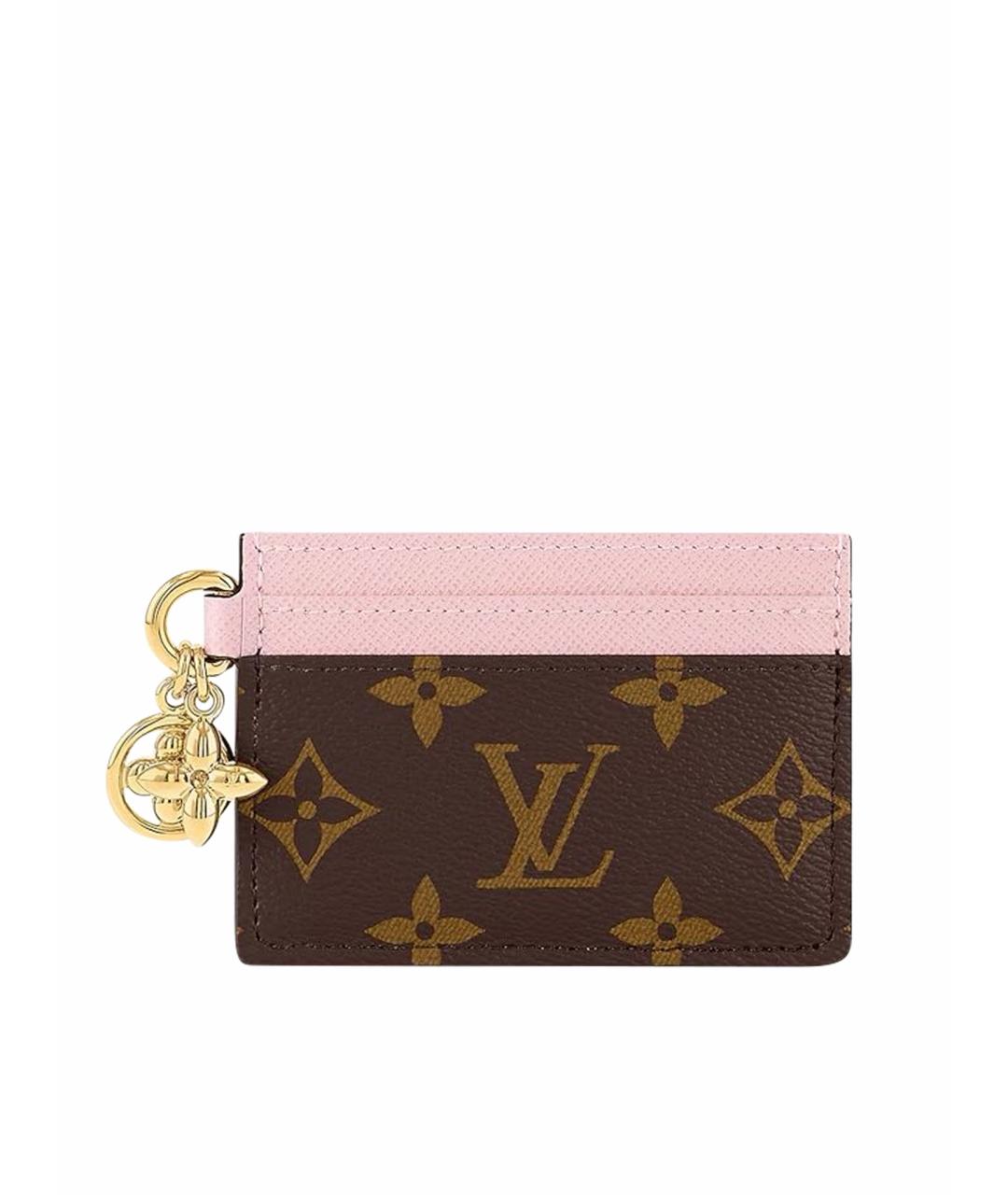 LOUIS VUITTON Коричневый кожаный кардхолдер, фото 1