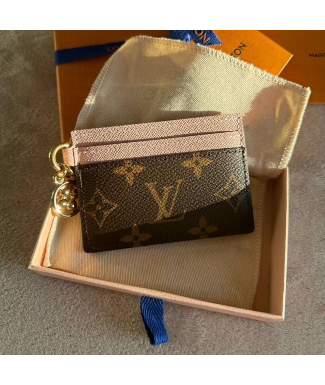 LOUIS VUITTON Коричневый кожаный кардхолдер, фото 2
