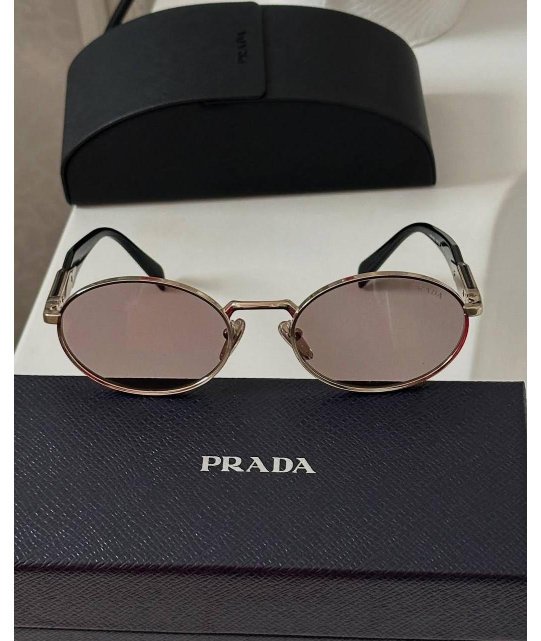 PRADA Розовые металлические солнцезащитные очки, фото 8