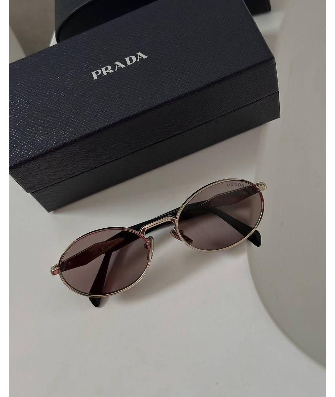 PRADA Розовые металлические солнцезащитные очки, фото 5