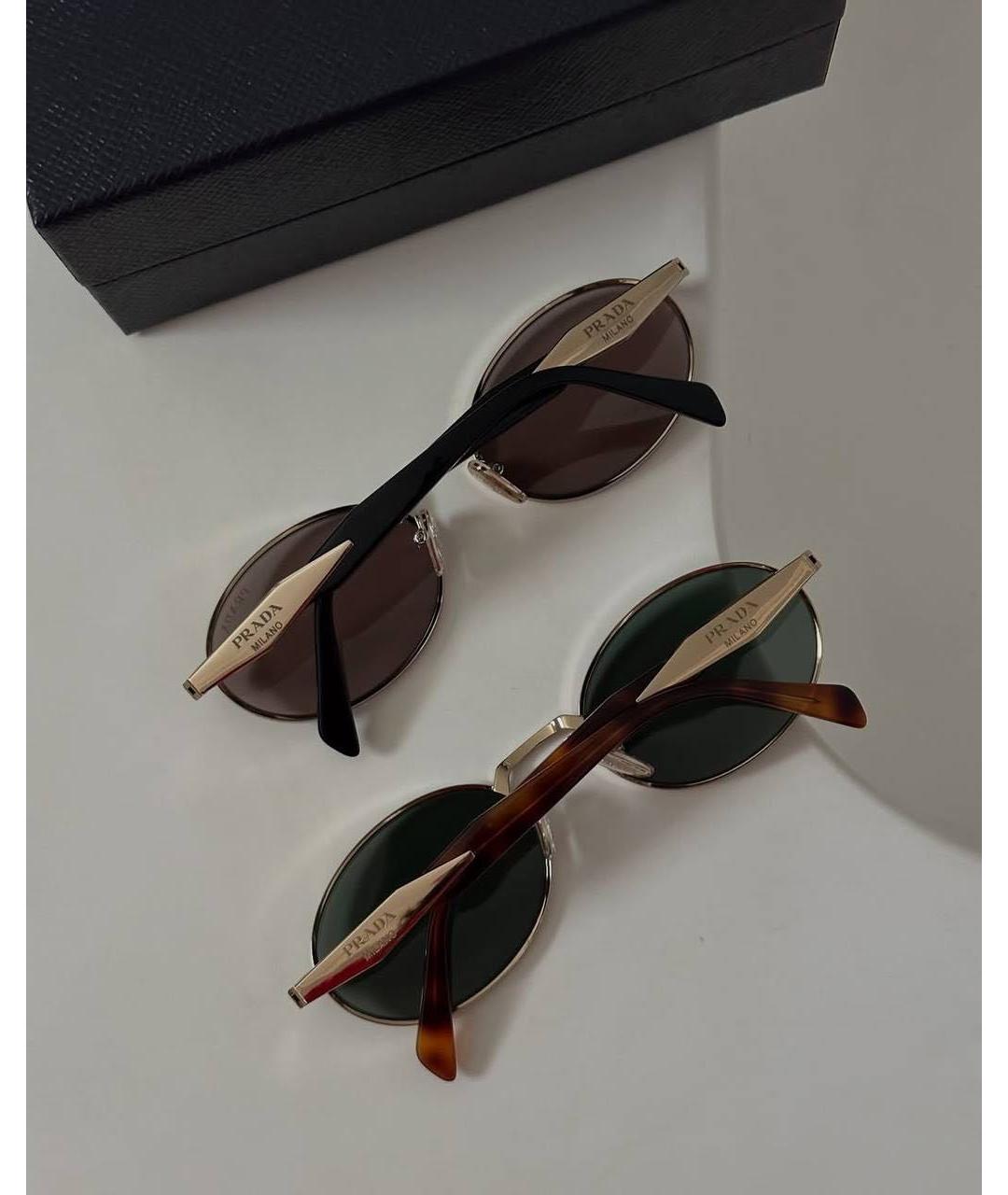 PRADA Розовые металлические солнцезащитные очки, фото 7