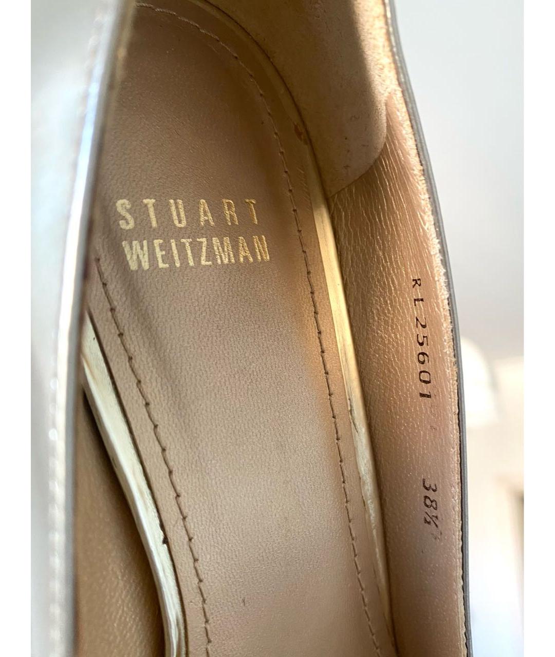 STUART WEITZMAN Золотые кожаные туфли, фото 7