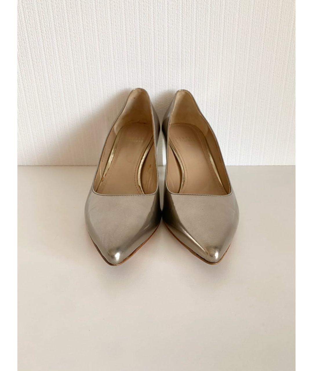STUART WEITZMAN Золотые кожаные туфли, фото 2