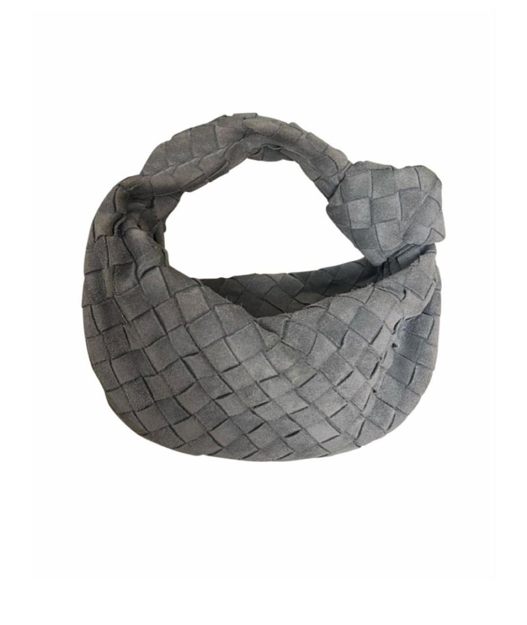 BOTTEGA VENETA Серая замшевая сумка с короткими ручками, фото 1