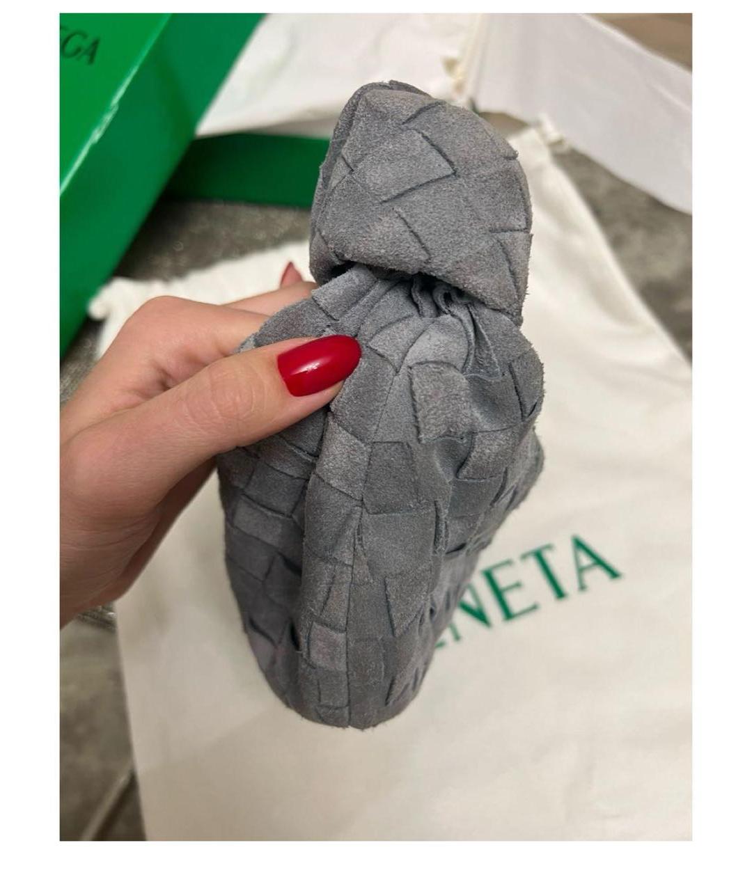 BOTTEGA VENETA Серая замшевая сумка с короткими ручками, фото 3