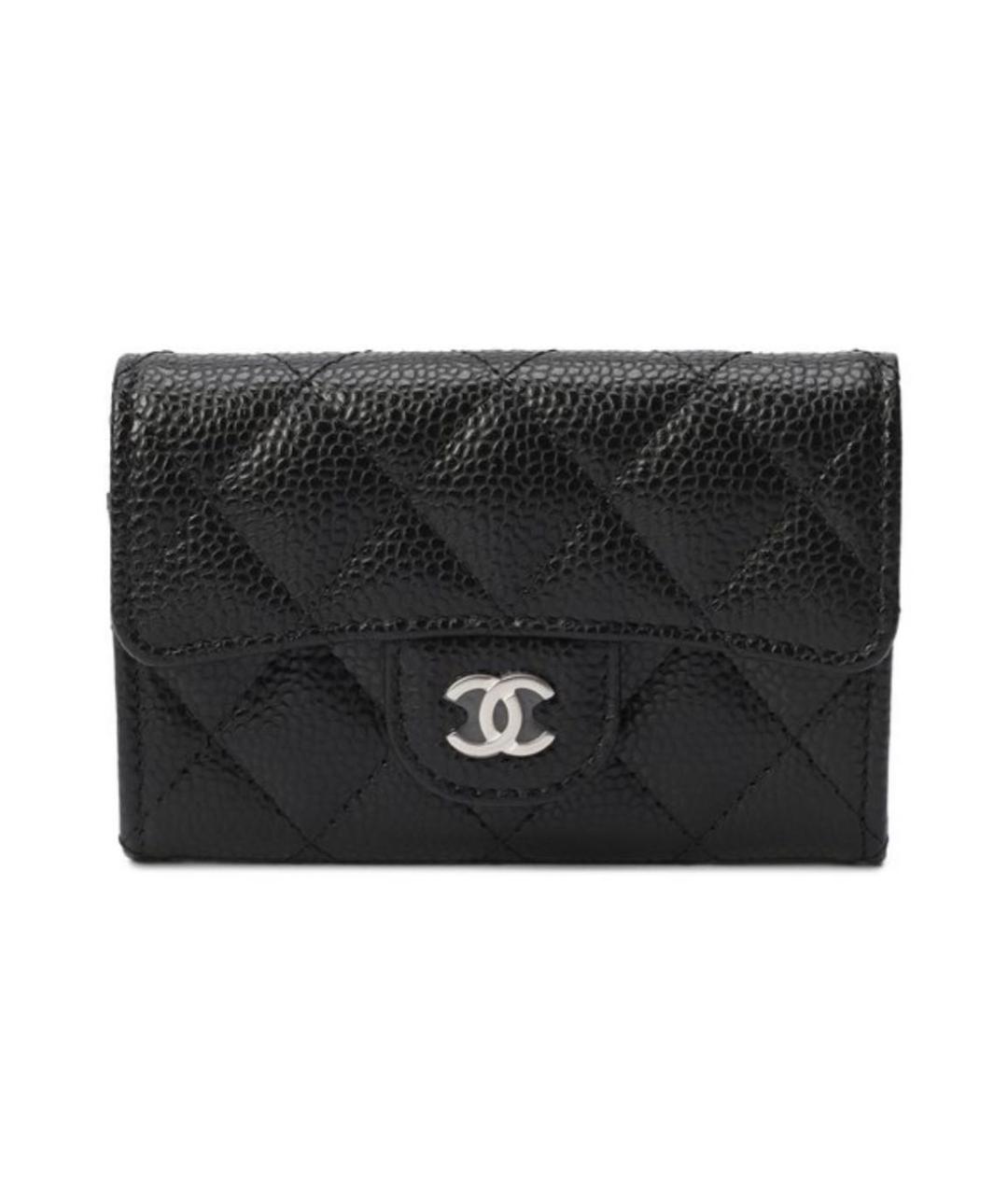 CHANEL Черный кожаный кошелек, фото 1