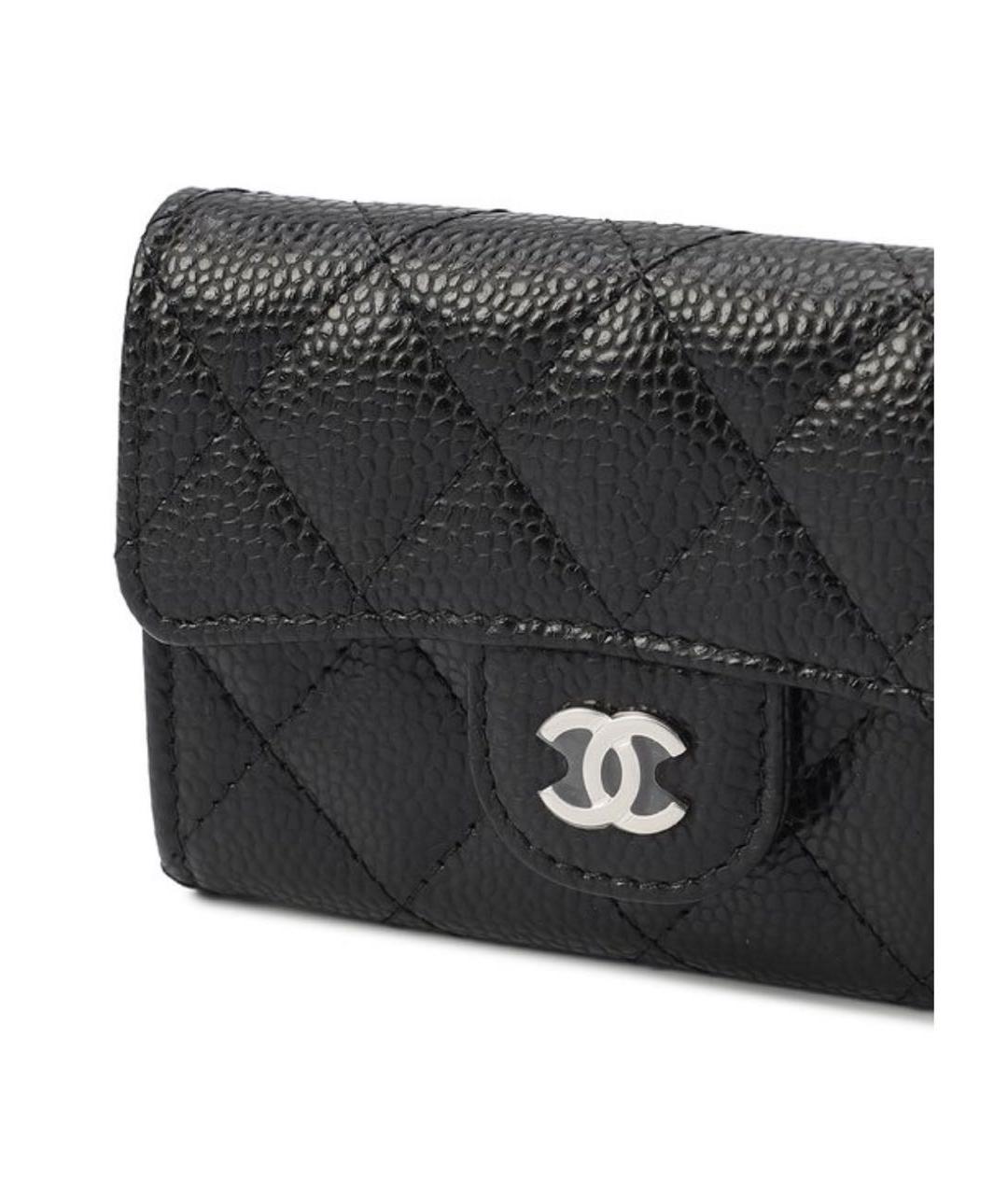 CHANEL Черный кожаный кошелек, фото 4