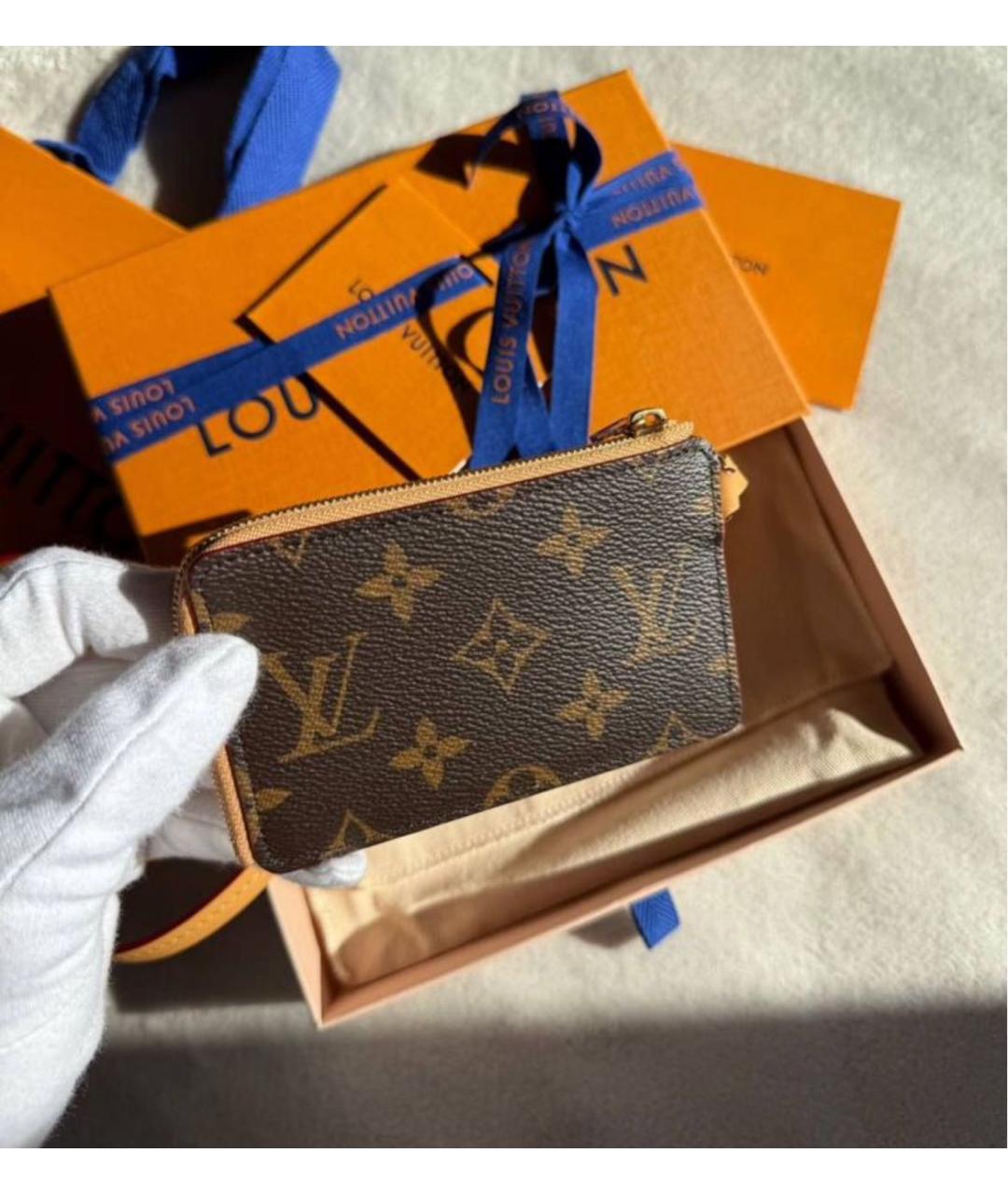 LOUIS VUITTON Коричневый кожаный кардхолдер, фото 3