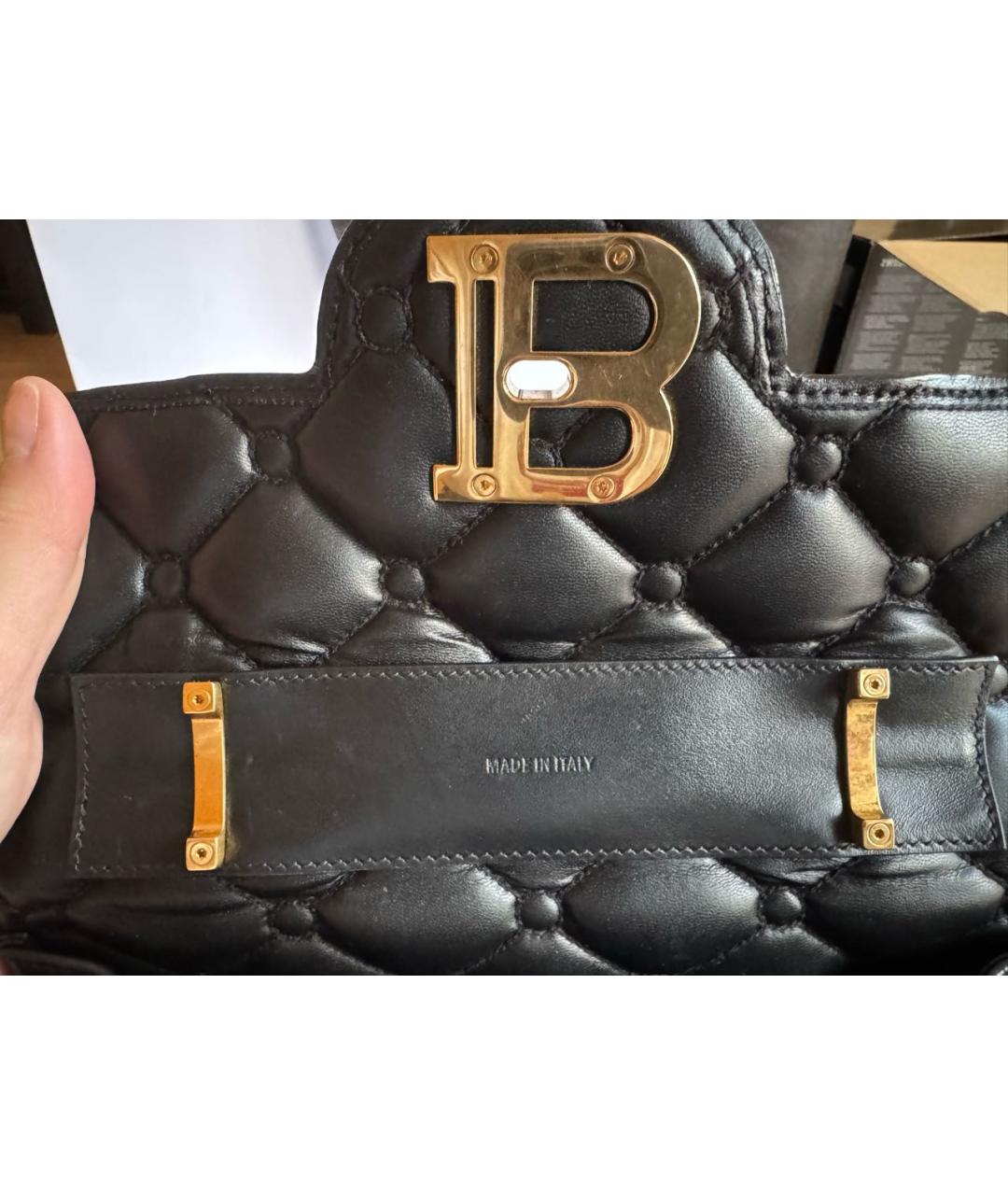 BALMAIN Черная кожаная сумка через плечо, фото 4