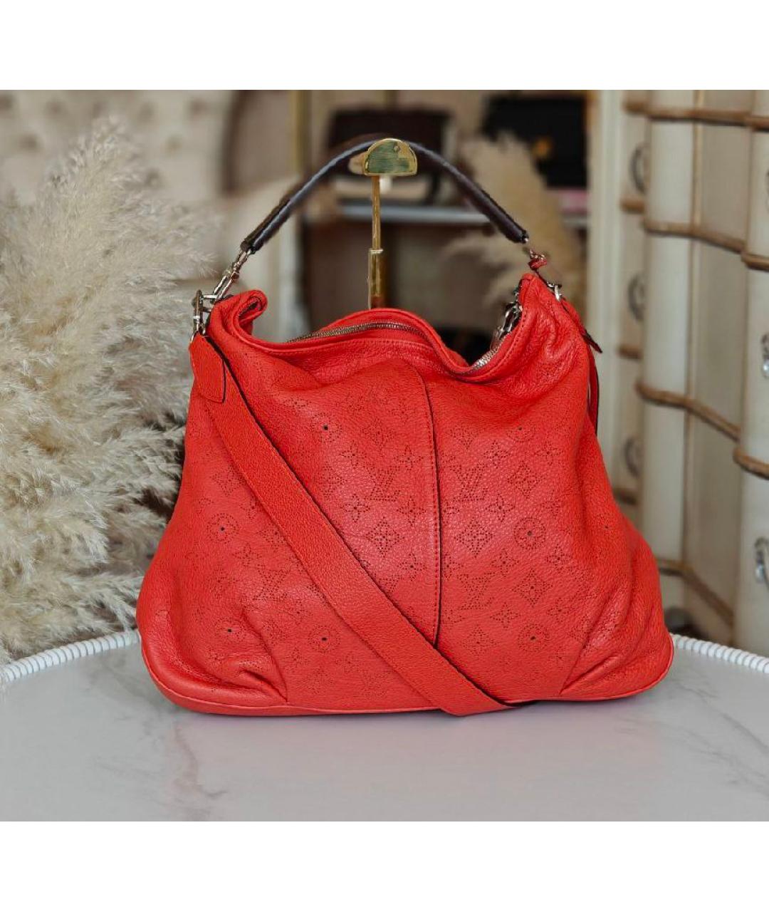 LOUIS VUITTON Красная кожаная сумка с короткими ручками, фото 2