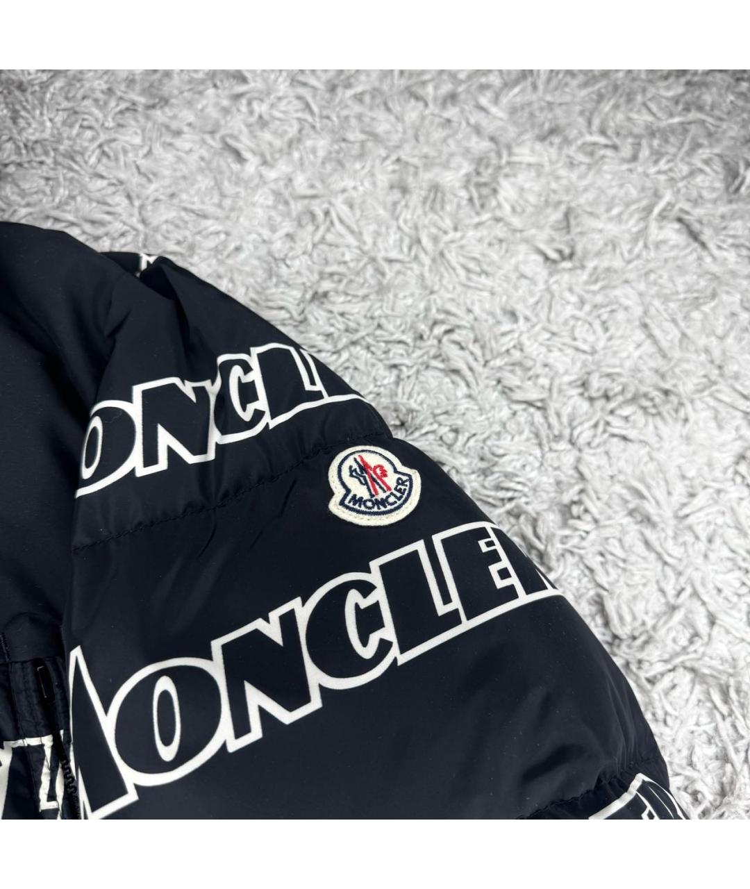 MONCLER Черный пуховик, фото 2