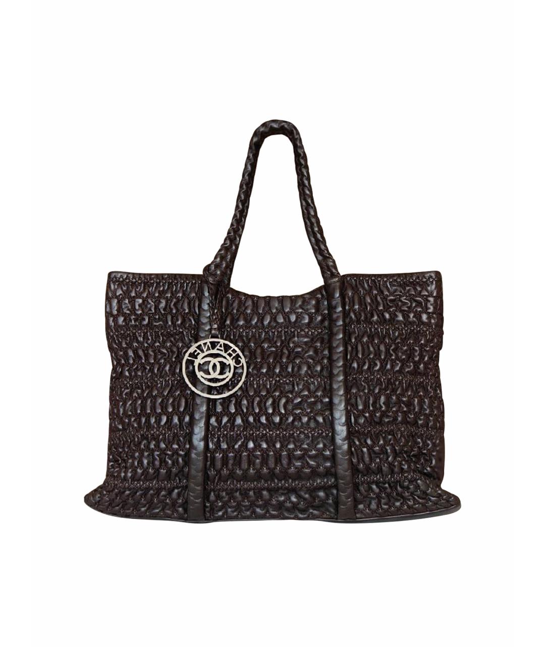 CHANEL Коричневая кожаная сумка тоут, фото 1