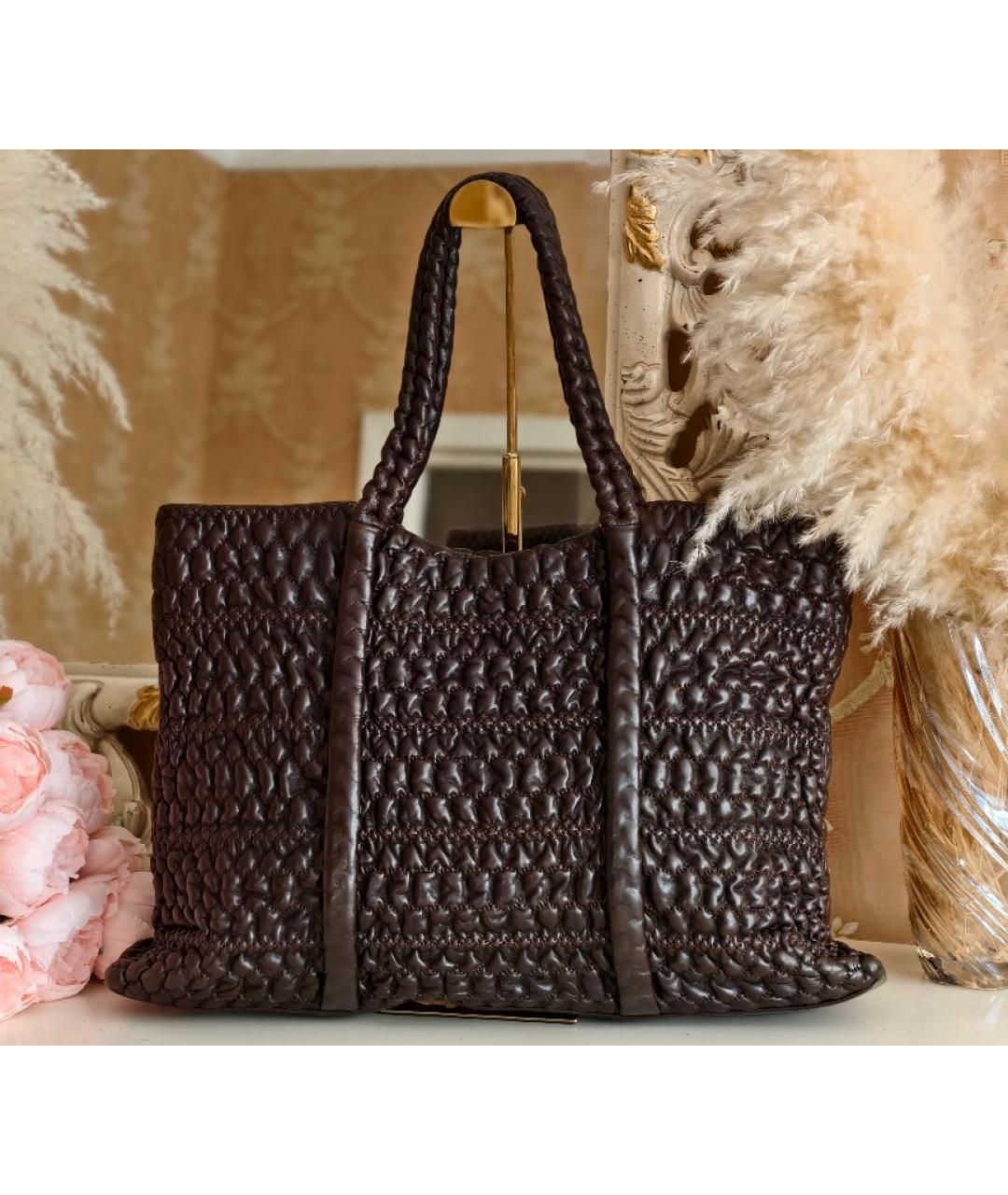 CHANEL Коричневая кожаная сумка тоут, фото 3