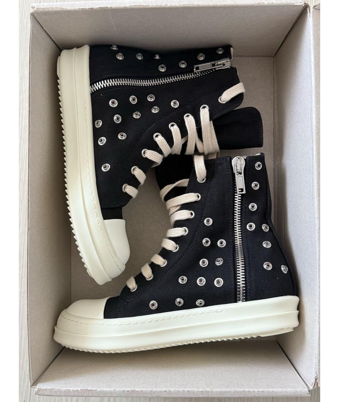 RICK OWENS DRKSHDW Черные текстильные кеды, фото 9