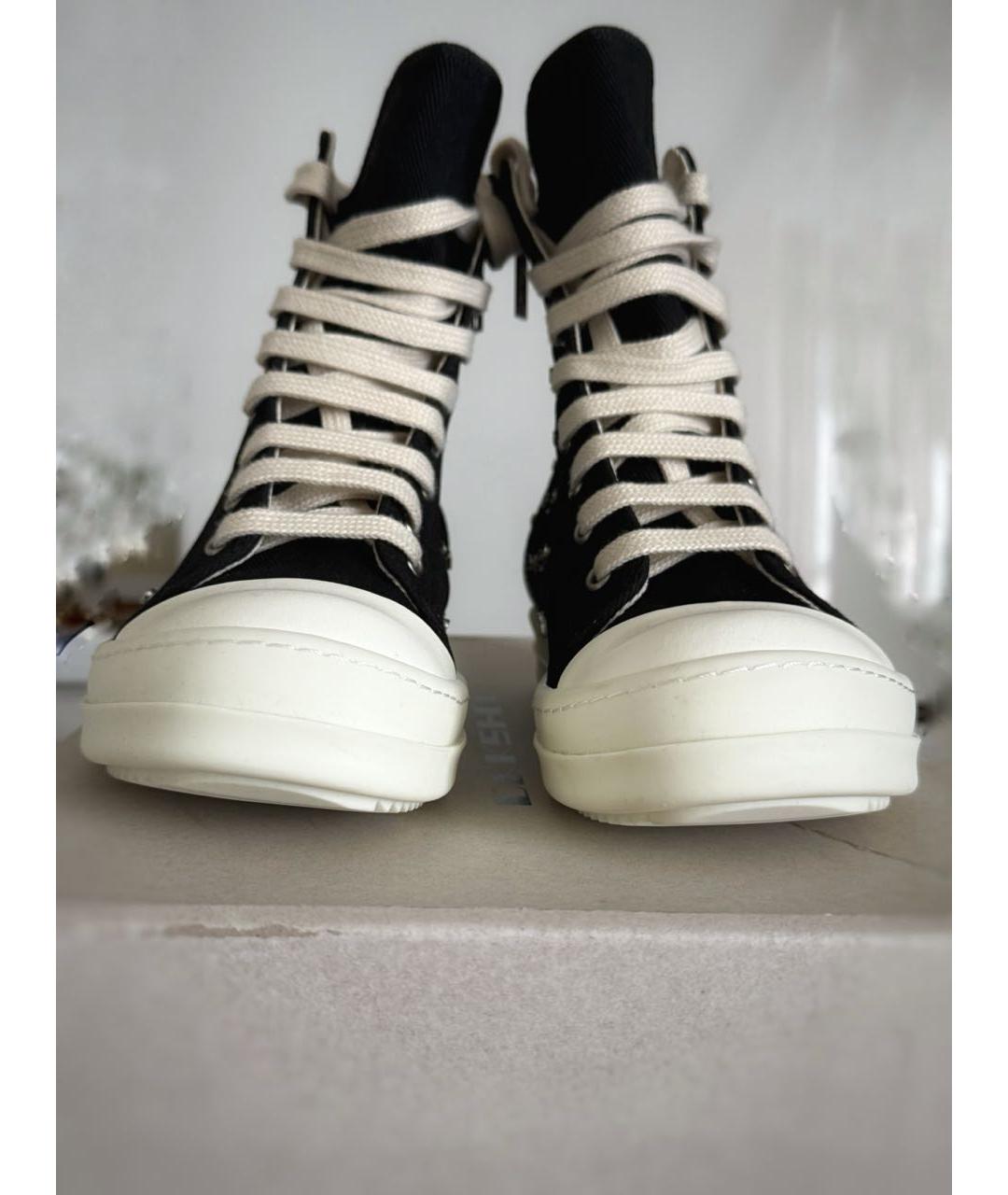 RICK OWENS DRKSHDW Черные текстильные кеды, фото 3