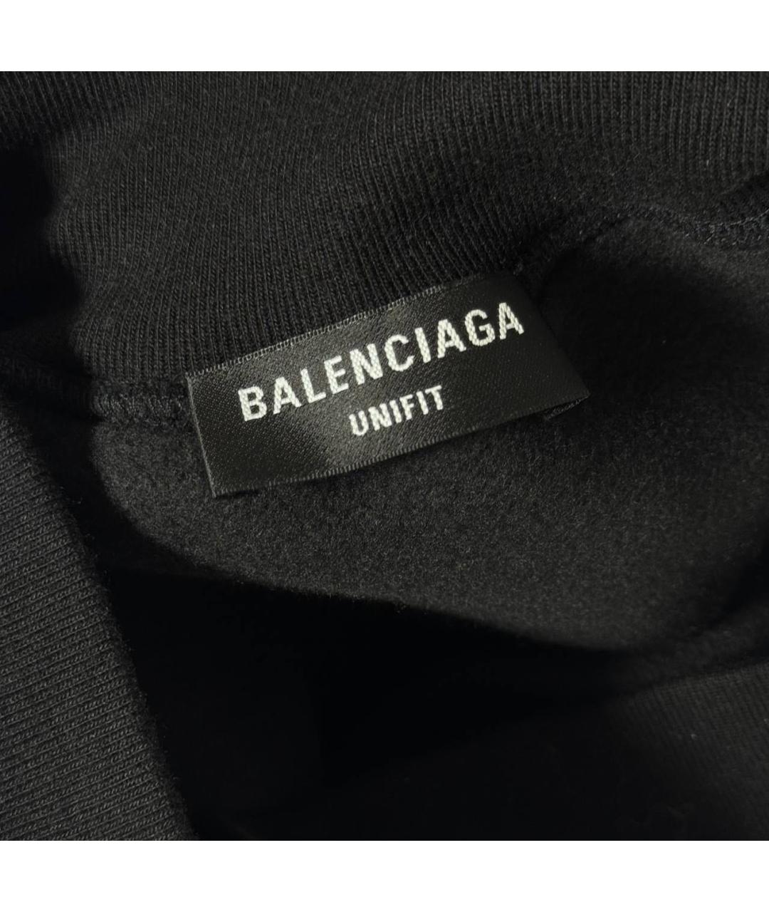 BALENCIAGA Черный хлопковый шарф, фото 4