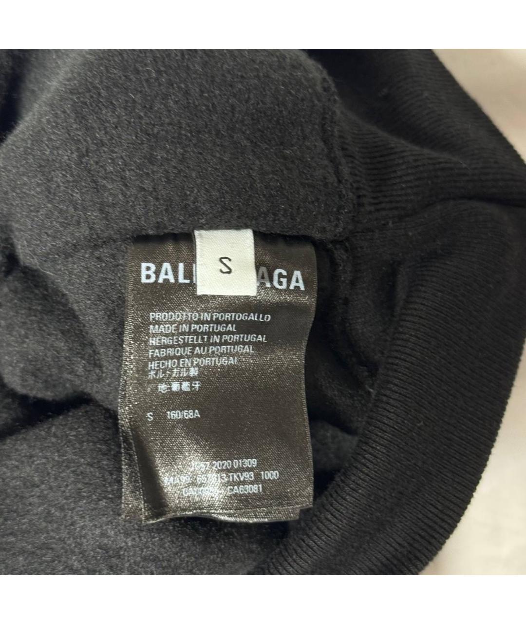 BALENCIAGA Черный хлопковый шарф, фото 3