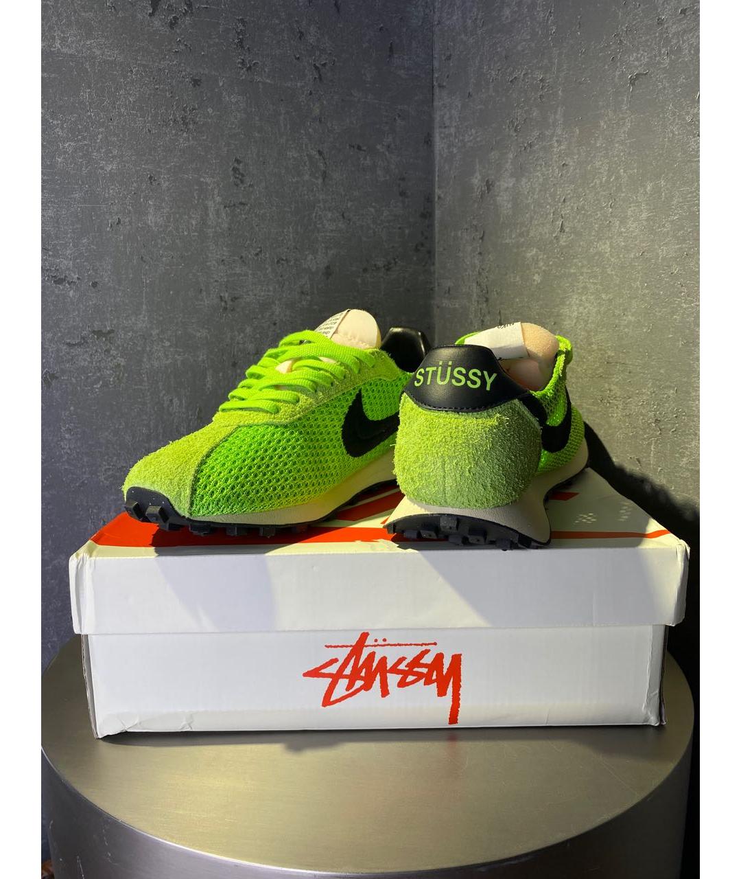 NIKE Зеленые замшевые низкие кроссовки / кеды, фото 8
