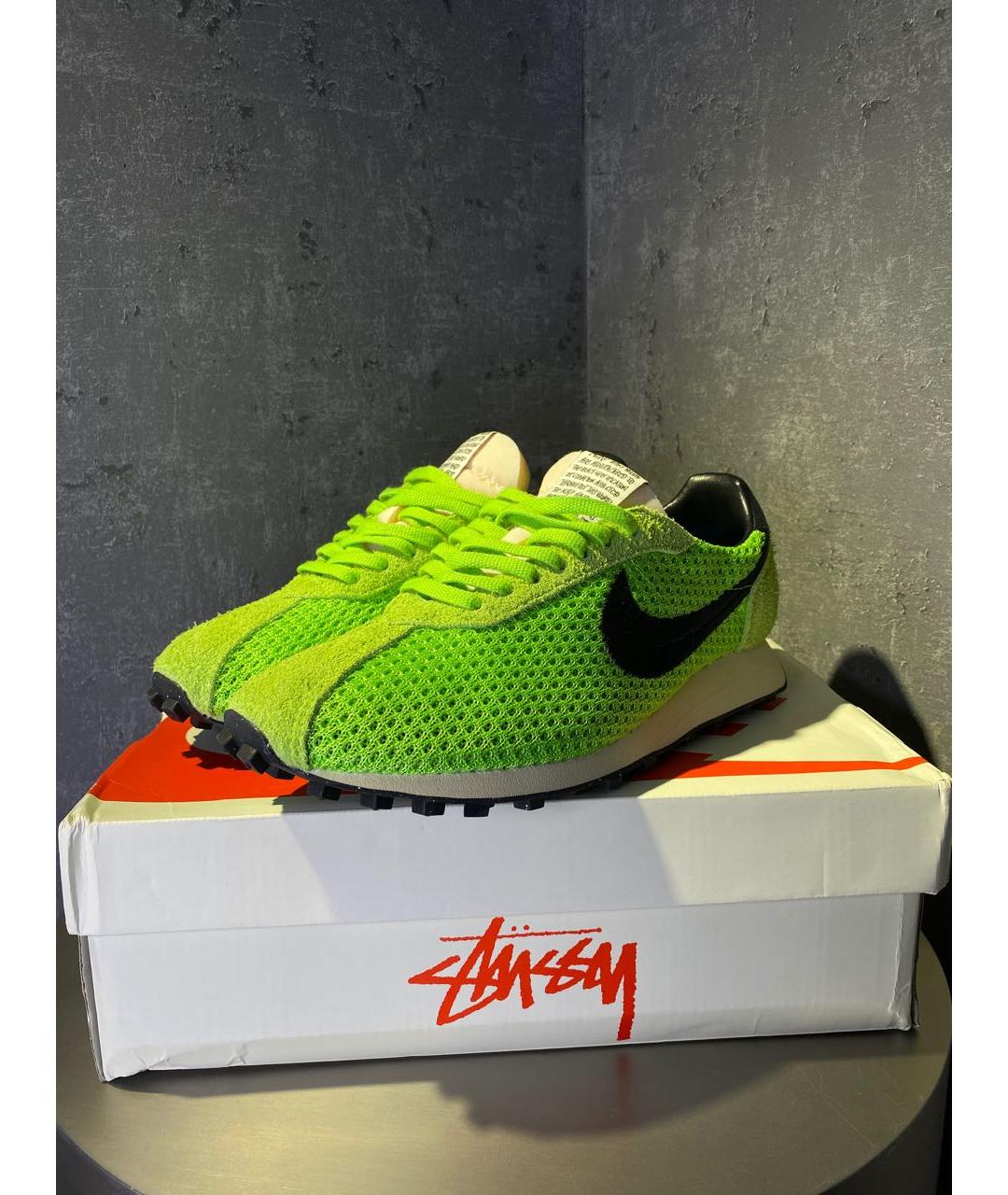 NIKE Зеленые замшевые низкие кроссовки / кеды, фото 2