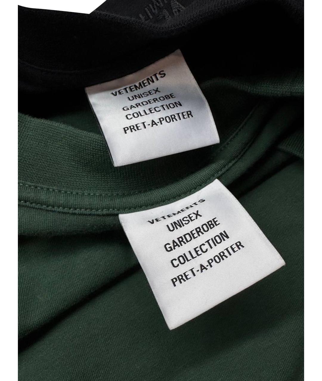 VETEMENTS Зеленая хлопковая футболка, фото 11