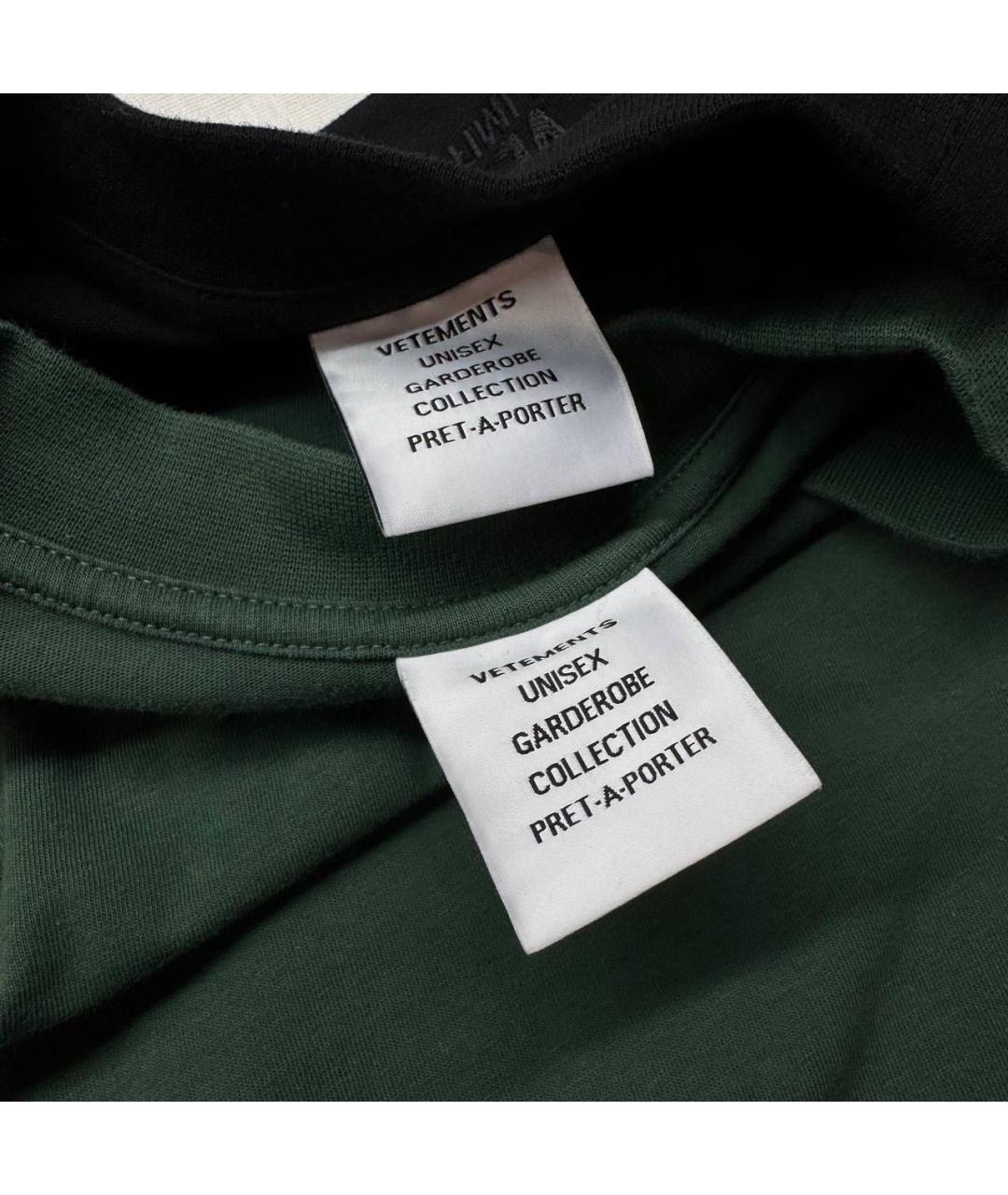 VETEMENTS Зеленая хлопковая футболка, фото 7