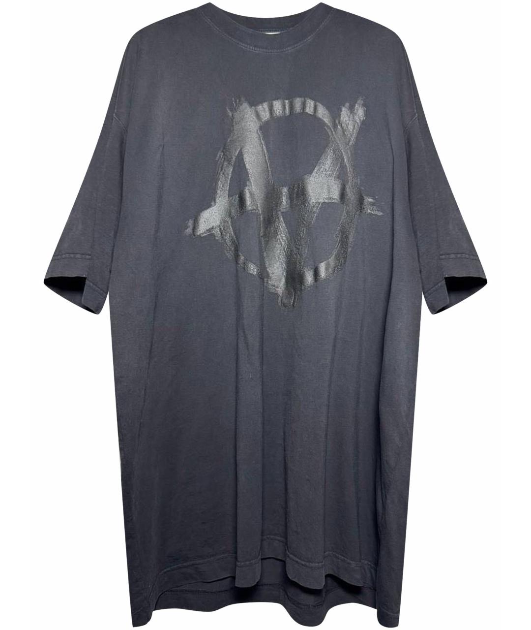 VETEMENTS Черная хлопковая футболка, фото 1