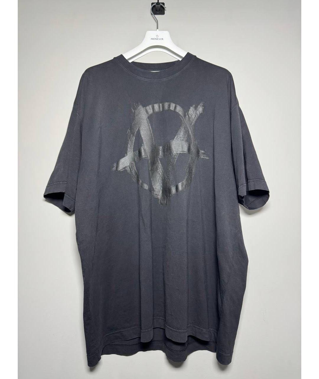 VETEMENTS Черная хлопковая футболка, фото 7