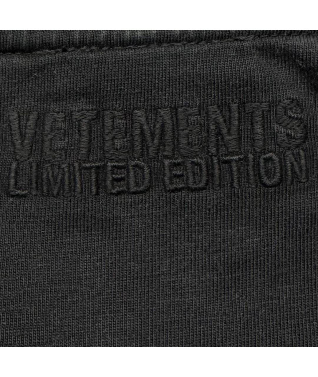 VETEMENTS Черная хлопковая футболка, фото 4