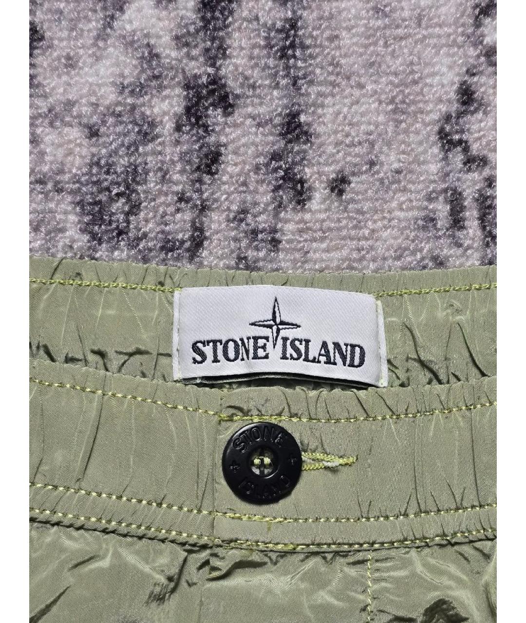 STONE ISLAND Зеленые полиамидовые шорты, фото 6
