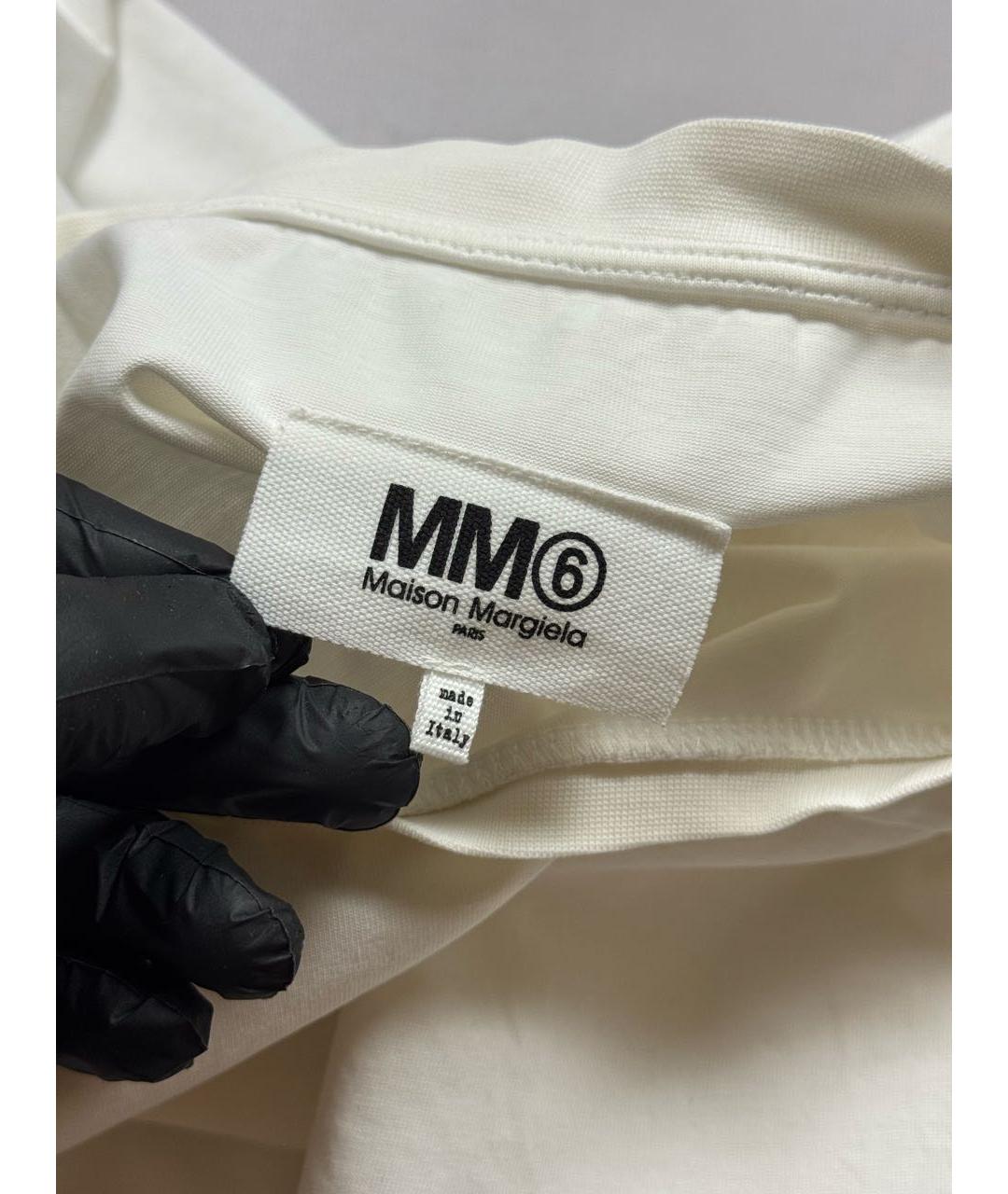MM6 MAISON MARGIELA Белая хлопковая футболка, фото 5
