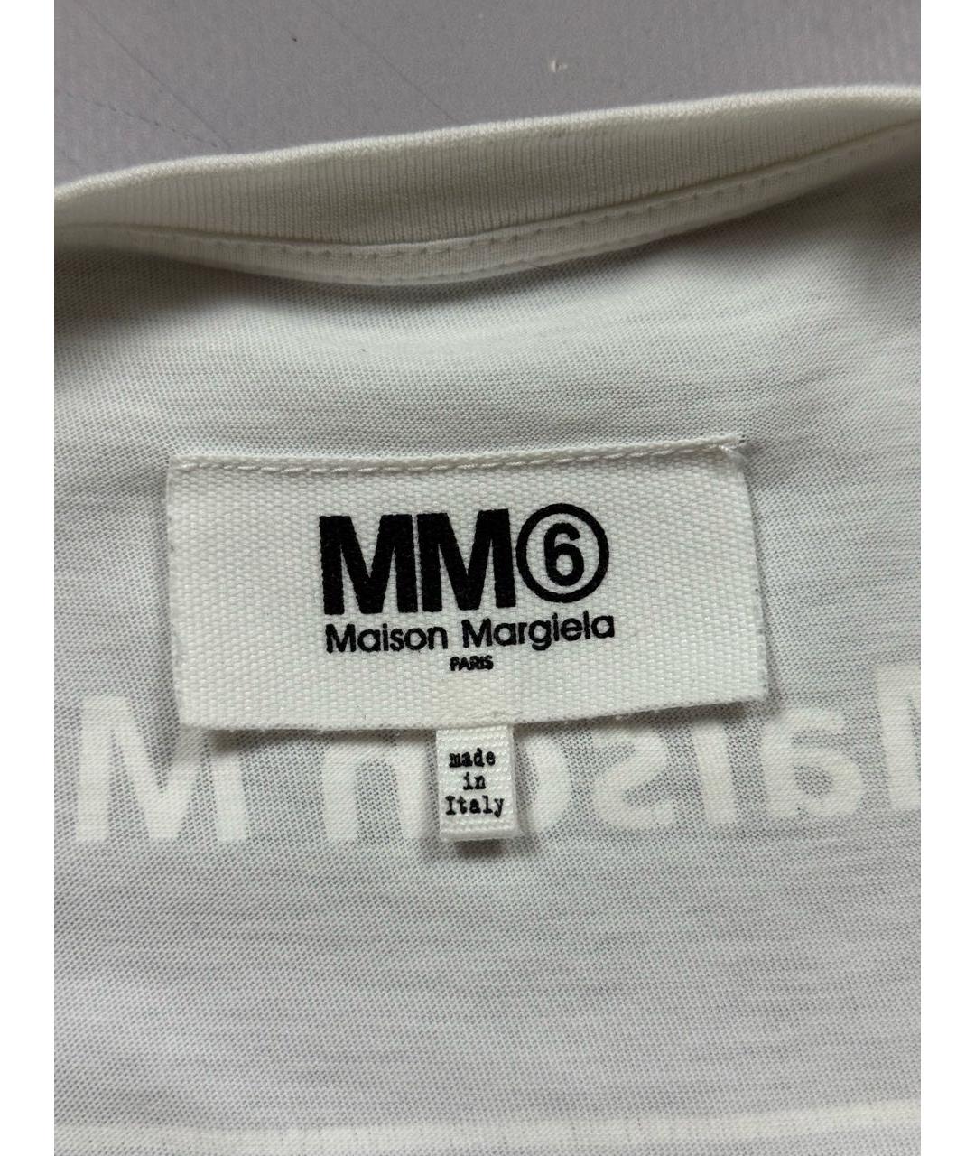 MM6 MAISON MARGIELA Бирюзовая хлопко-леновая футболка, фото 6