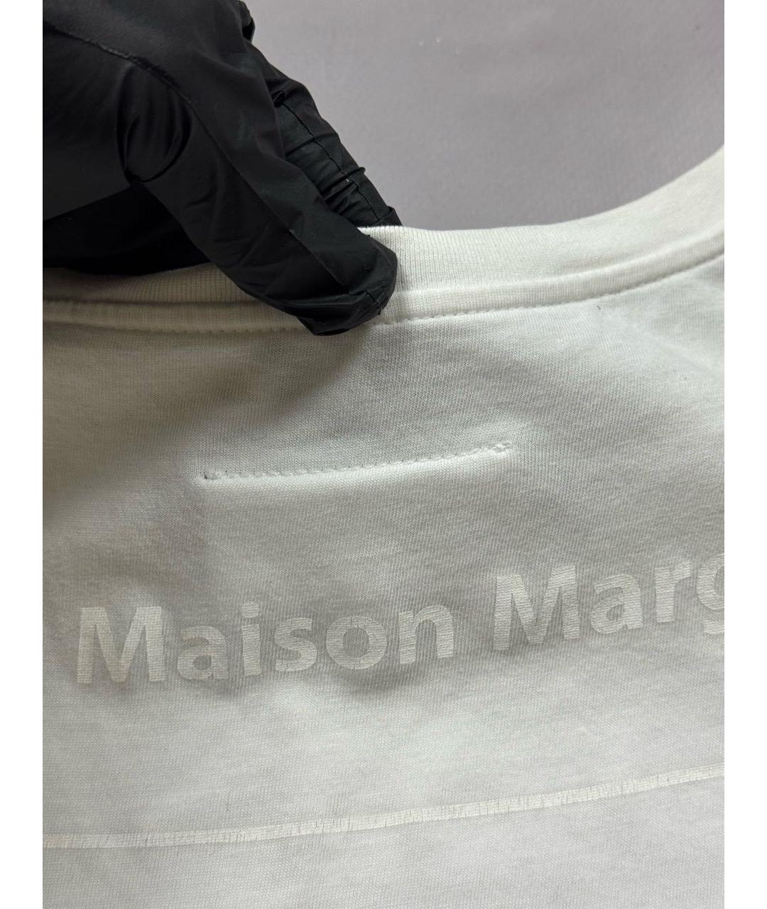 MM6 MAISON MARGIELA Бирюзовая хлопко-леновая футболка, фото 5