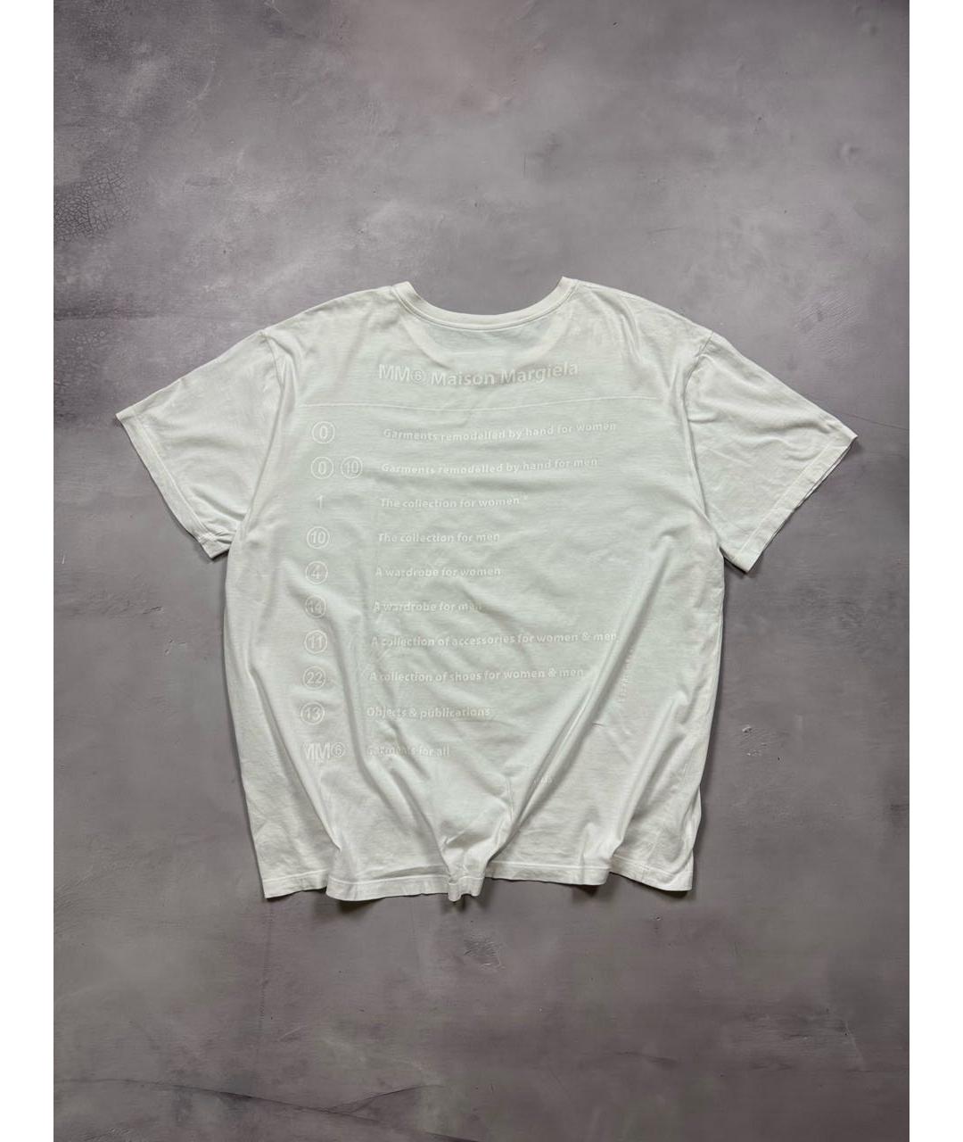 MM6 MAISON MARGIELA Бирюзовая хлопко-леновая футболка, фото 3