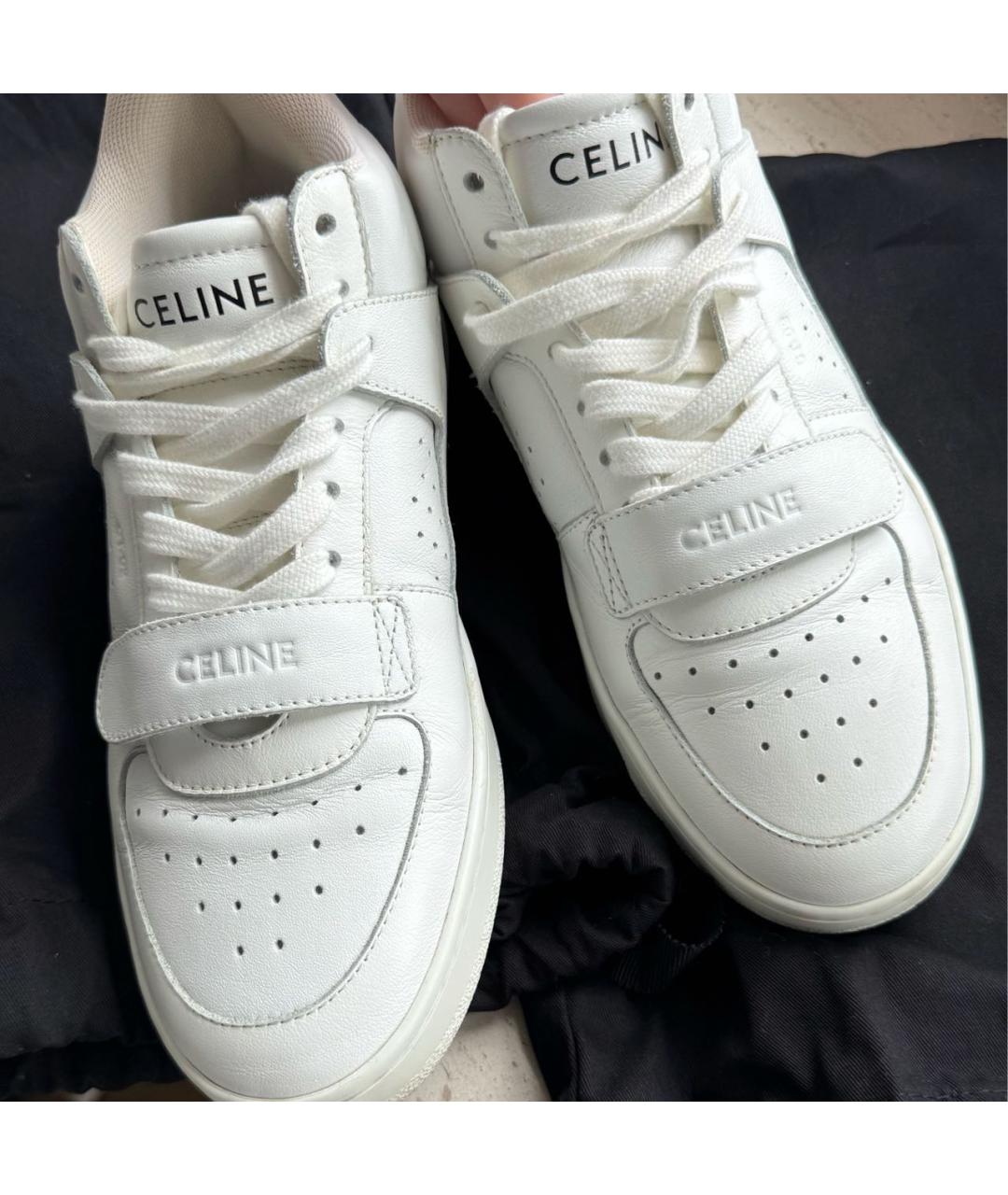 CELINE Белые кожаные кеды, фото 2