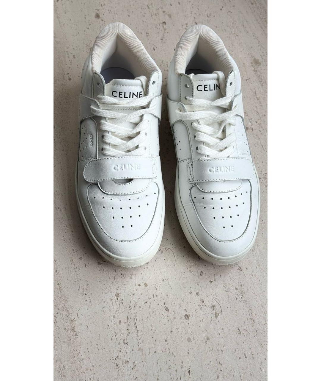 CELINE Белые кожаные кеды, фото 4