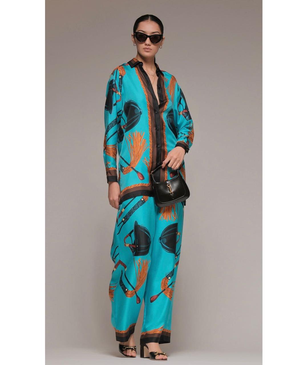 GUCCI Мульти шелковый костюм с брюками, фото 4