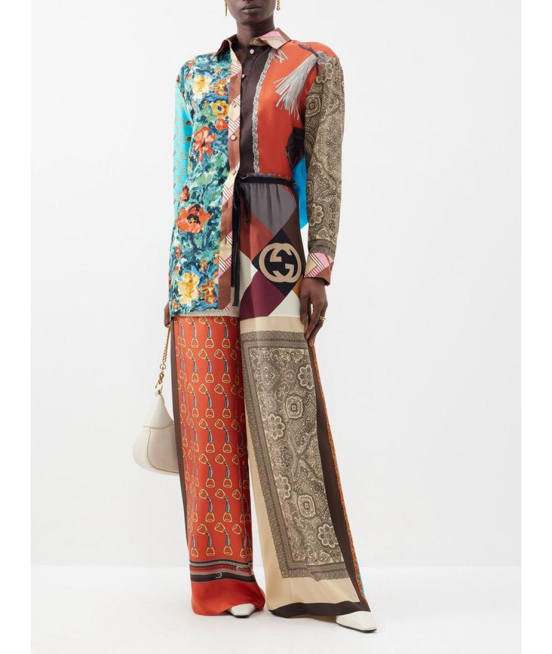 GUCCI Мульти шелковый костюм с брюками, фото 4