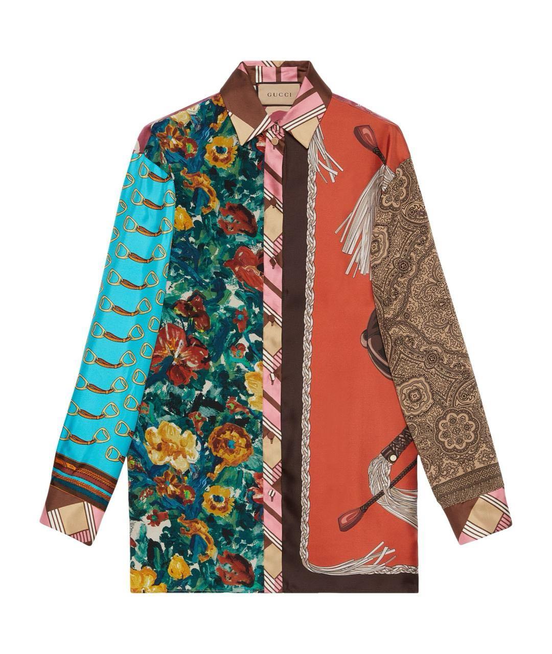GUCCI Мульти шелковый костюм с брюками, фото 2