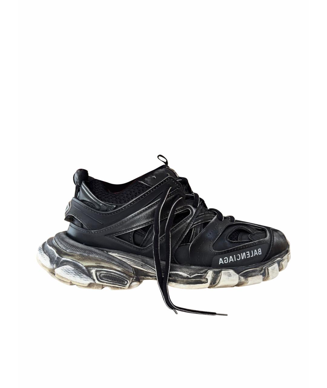 BALENCIAGA Черные кожаные кроссовки, фото 1