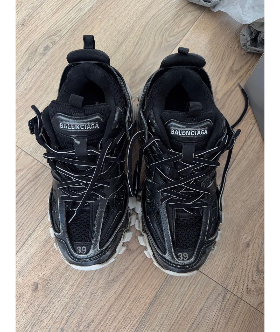 BALENCIAGA Черные кожаные кроссовки, фото 2