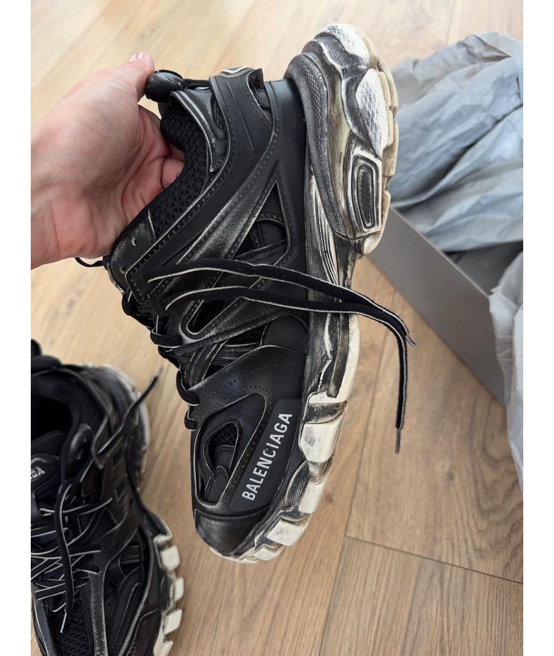 BALENCIAGA Черные кожаные кроссовки, фото 9