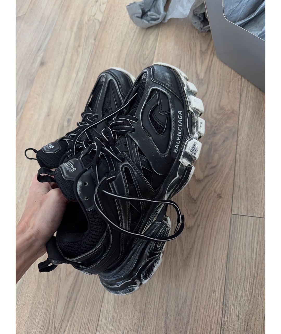BALENCIAGA Черные кожаные кроссовки, фото 5