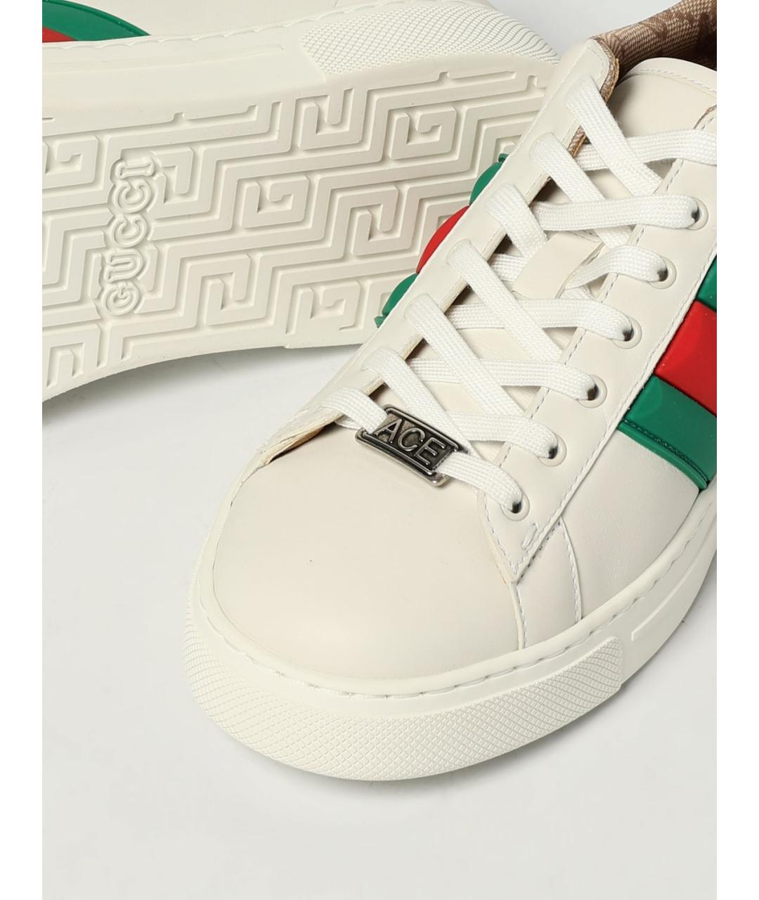 GUCCI Бежевые низкие кроссовки / кеды, фото 4