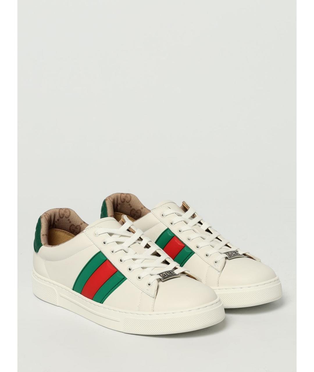 GUCCI Бежевые низкие кроссовки / кеды, фото 2