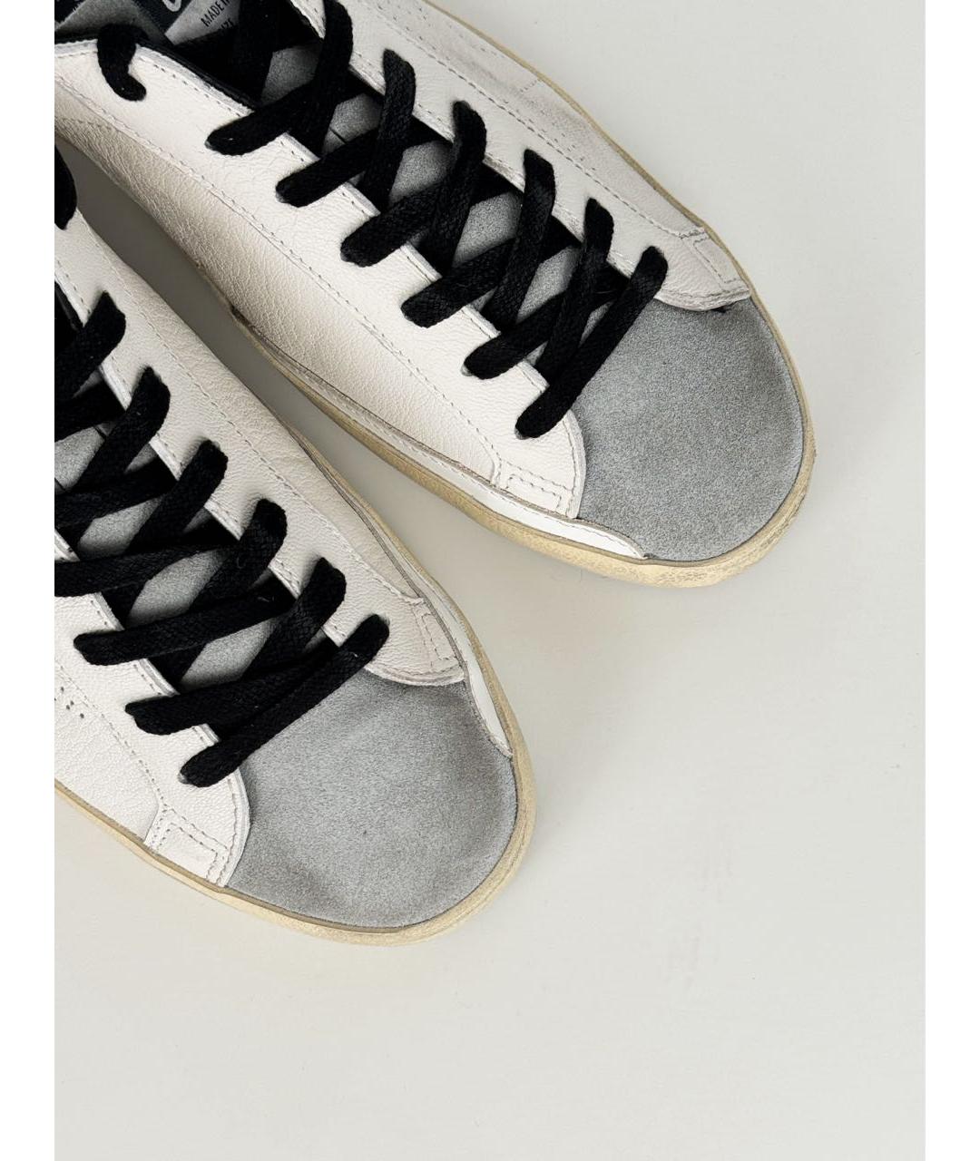 GOLDEN GOOSE DELUXE BRAND Белые кожаные низкие кроссовки / кеды, фото 4