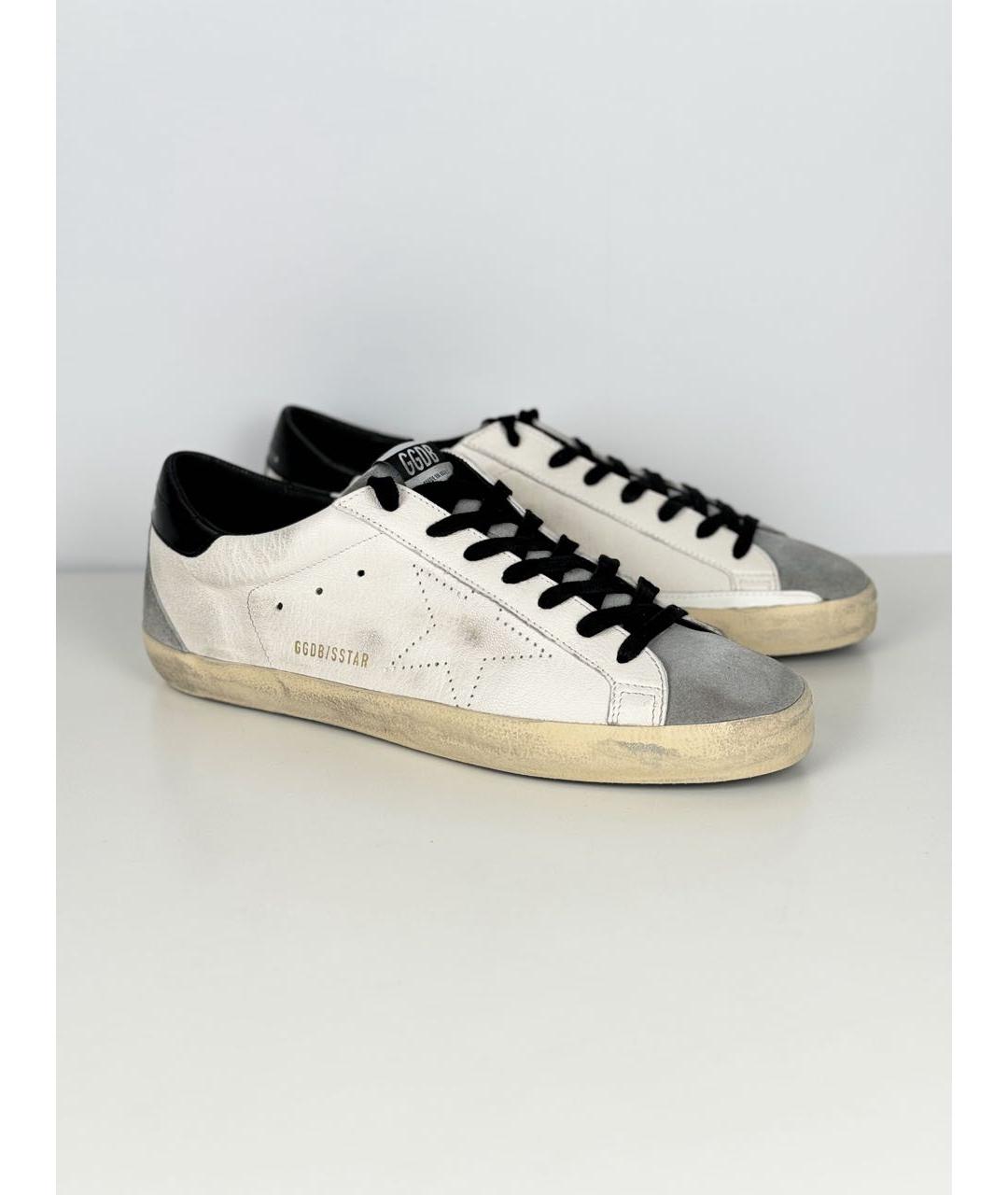 GOLDEN GOOSE DELUXE BRAND Белые кожаные низкие кроссовки / кеды, фото 3