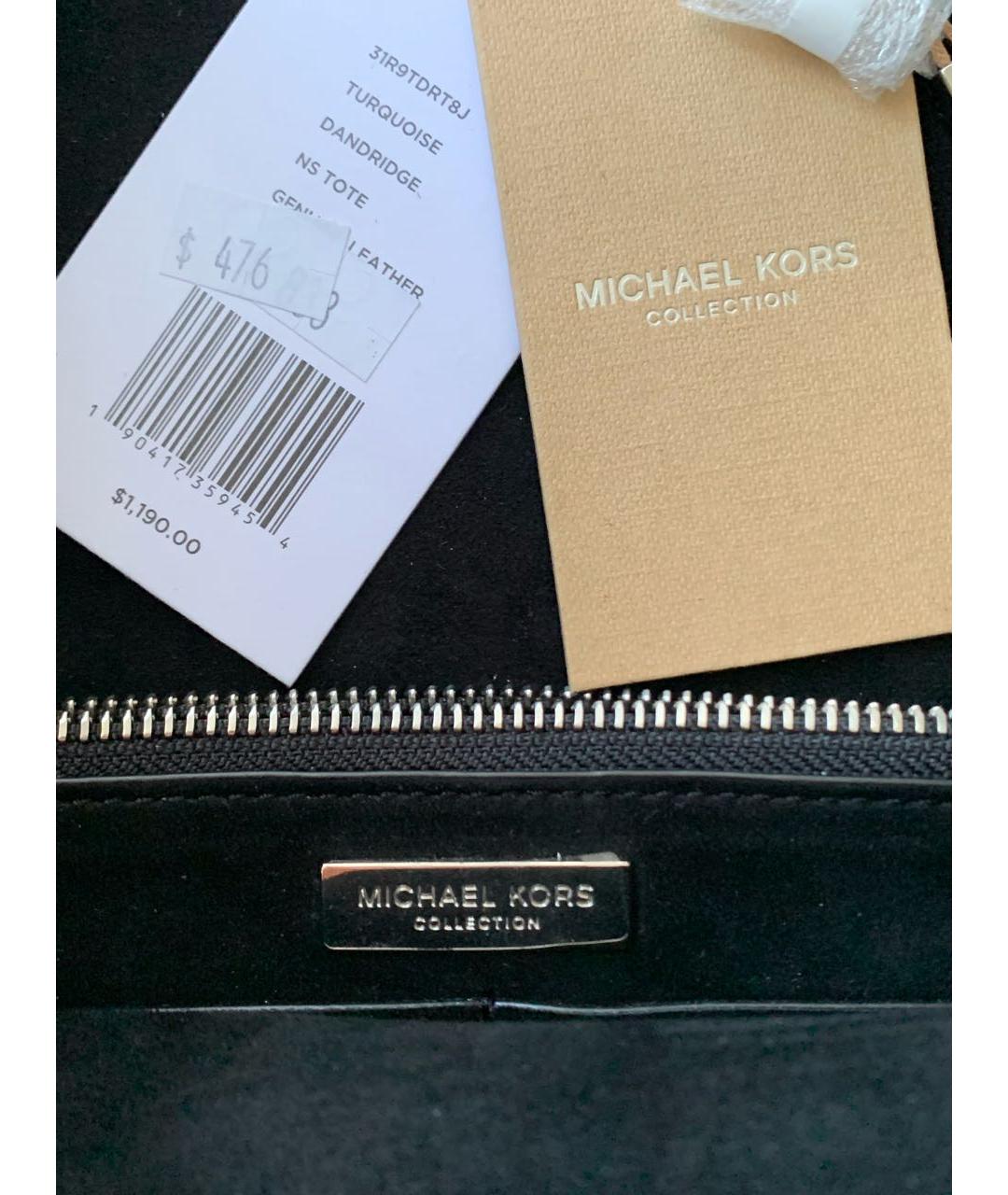 MICHAEL KORS Синяя кожаная сумка тоут, фото 4
