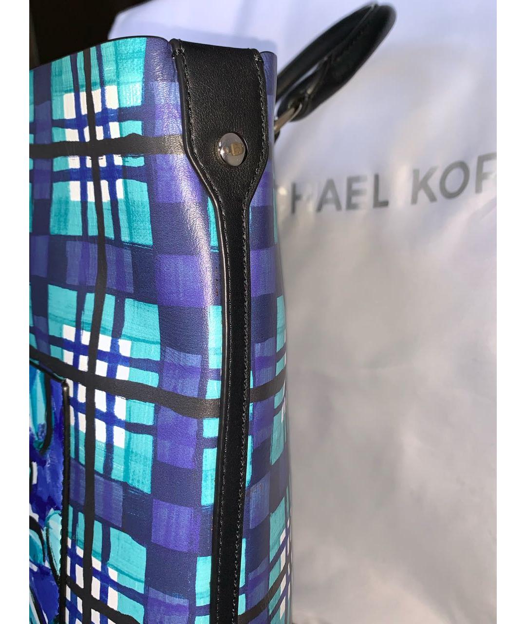 MICHAEL KORS Синяя кожаная сумка тоут, фото 2