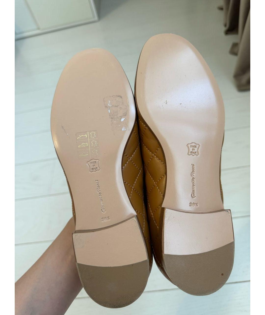 GIANVITO ROSSI Коричневые кожаные лоферы, фото 5